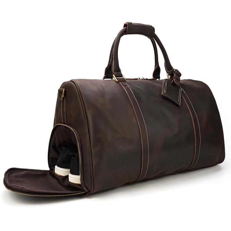 MAHEU Men Genuine Leather Travel Bag Travel Tote Big Weekend Bag Man ...
