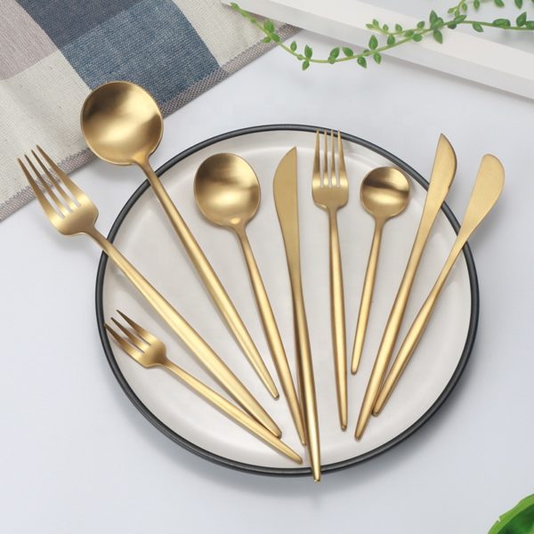 High quality Stainless steel 304 gold flatware 2