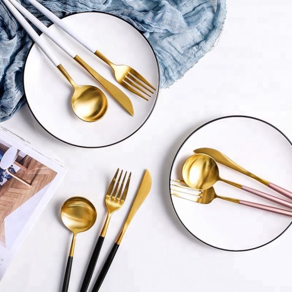 High quality Stainless steel 304 gold flatware 3
