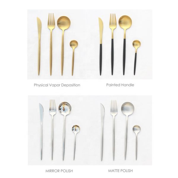 High quality Stainless steel 304 gold flatware 5