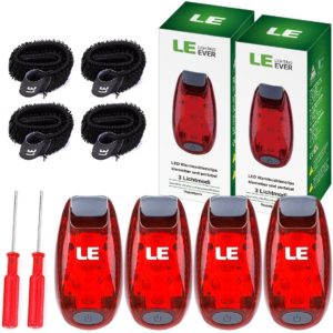 Best LE LED Safety Lights, Clip on Strobe Running Collar Lights for Runners, Dogs, Batteries Included