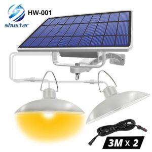 Best IP65 Waterproof Double Head Solar Pendant Light Outdoor Indoor Solar Lamp With Cable in-out