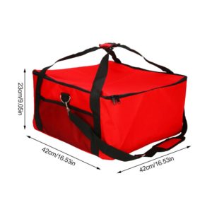 16 Inch Portable Pizza Cake Delivery Bag Picnic Package Red Cooler Insulated Thermal Food Container