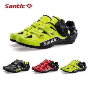 Santic Cycling Sport Shoes No-Lock Non-Slip Riding Bicycle Shoes MTB Road Bike Professional Competition Athletic Racing Sneakers