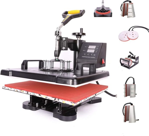 CO-Z 8-IN-1 12’’ X 15’’ Multi-functional Heat Press Machine for T Shirt Mug Hat Plate Cap Mouse Pad Maker and Printer