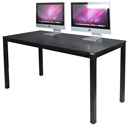 Computer Desk 63inches Large Size Desk Dining Table Writing Desk with BIFMA Certification Workstation Office Desk, Teak&Black AC3BB-160-CA