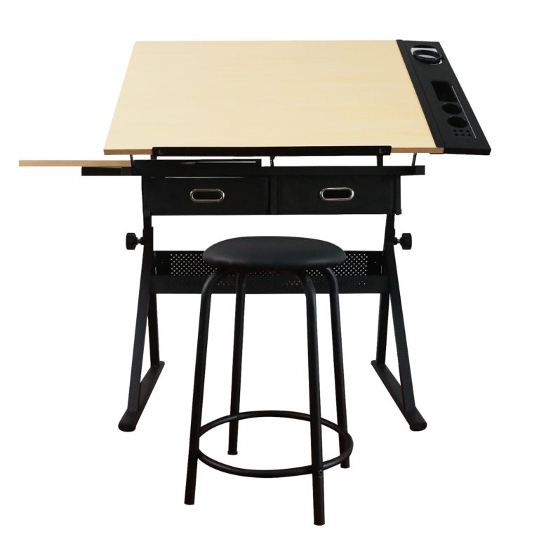 47.2-55.1x23.6x27.9-36.2 inches Height Adjustable Drawing Table with ...