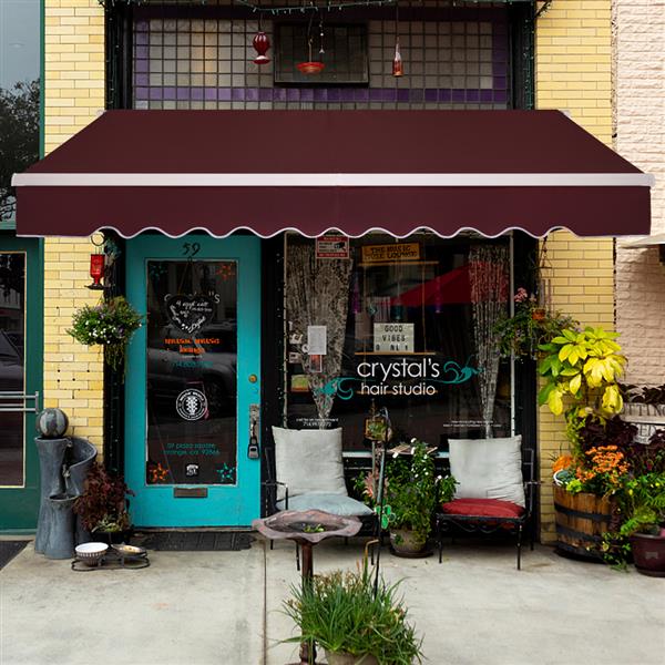Two Colors 13x8 ft Retractable Awning Resisting Rain or Scorching Sun Coming into your House