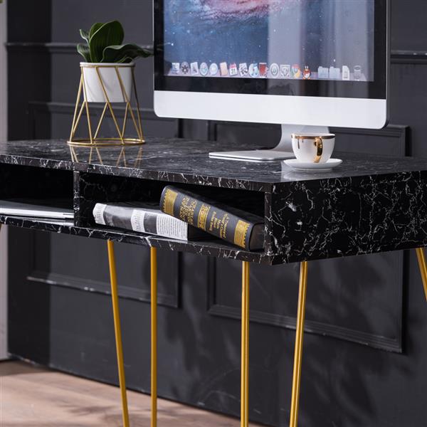 [103 x 55 x 80]cm Marble Iron Foot Computer Desk Computer Table PC Desk Modern Office Study Workstation