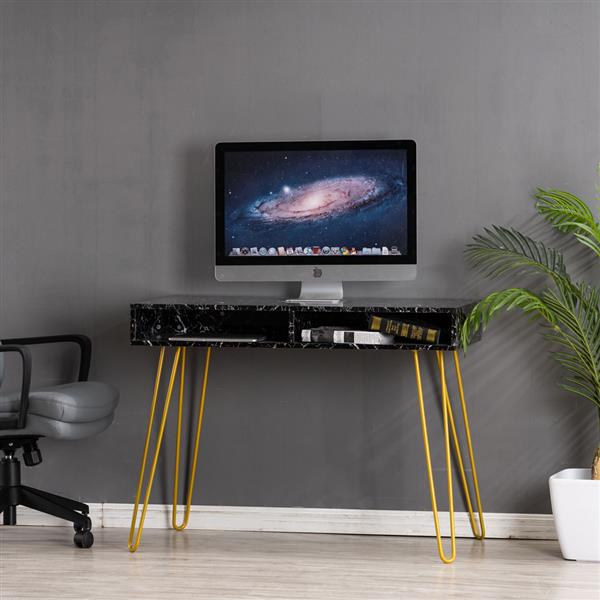 [103 x 55 x 80]cm Marble Iron Foot Computer Desk Computer Table PC Desk Modern Office Study Workstation