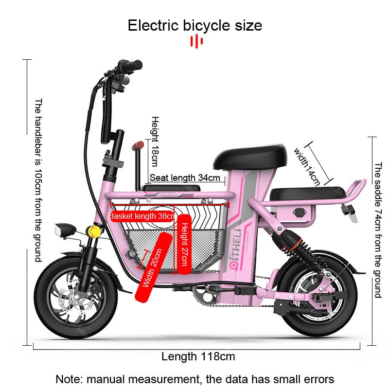 Daibot Electric Scooter With Seat 12 Inch 48V 350W Two Wheels Electric Bicycles Removable Battery Portable Electric Bike
