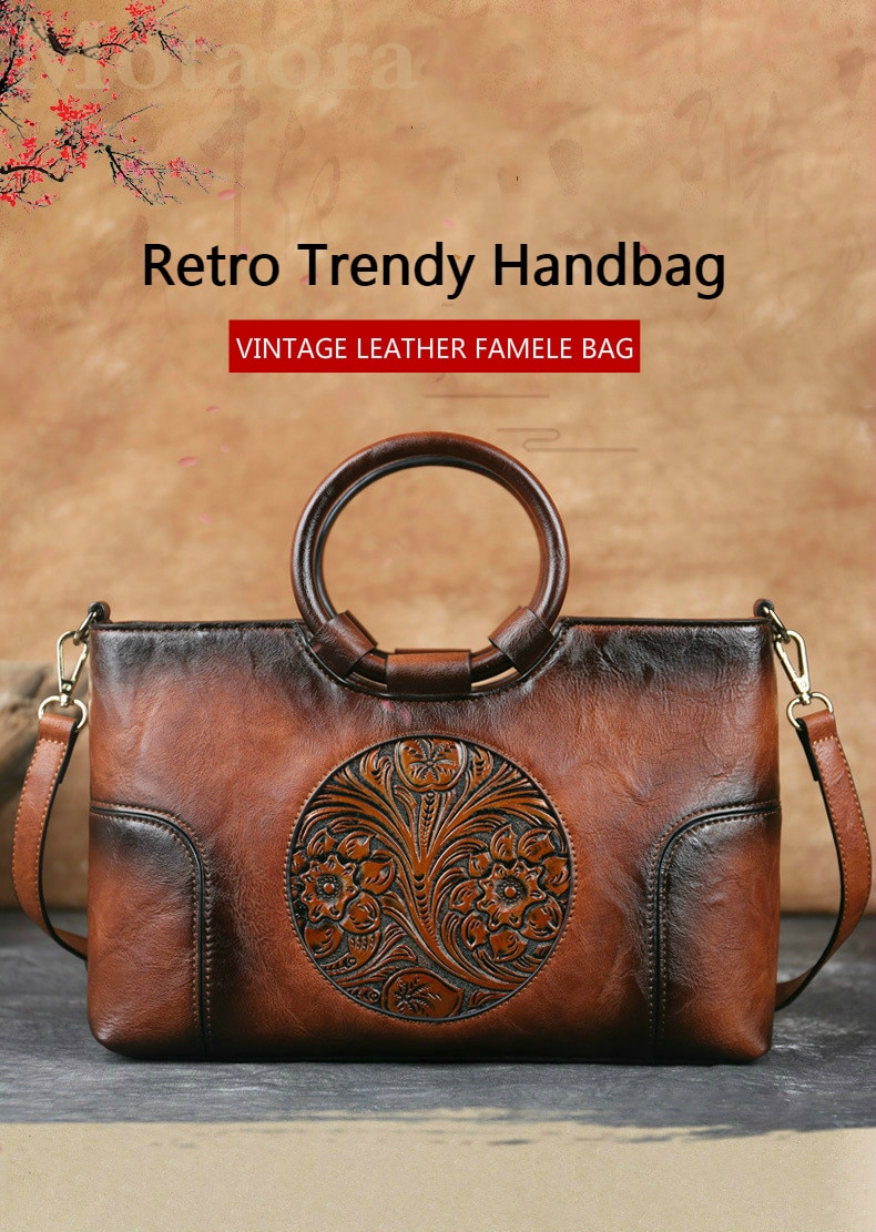 2021 New High Quality Leather Women Handbag Retro Handmade Embossed Shoulder Bag For Women Large Capacity Female Messenger Bags