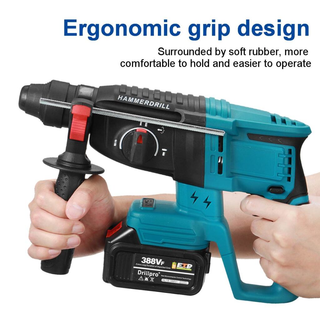 Brushless Electric Drill Rechargeable Functions Rotary Hammer Impact