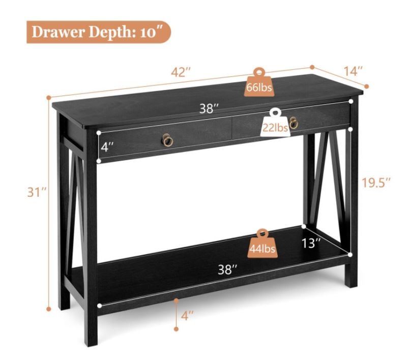 New Arrival Console Table with Drawer Storage Shelf for Entryway ...