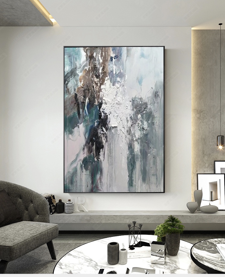 hand-painted oil painting Nordic light luxury painting living room porch decorative painting large size cold mural handmade